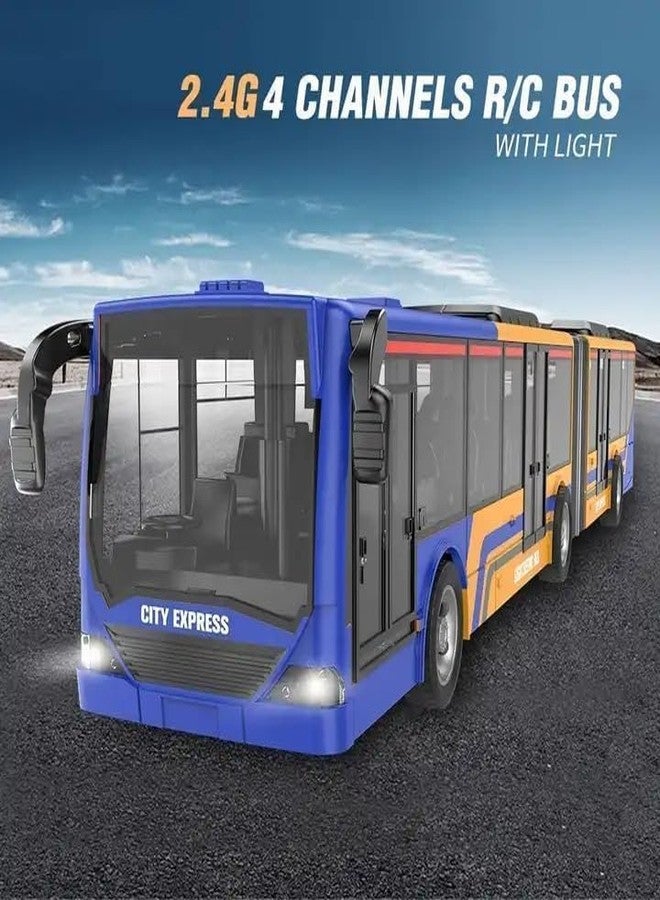 VIKINGS 2.4ghz 4 Channels Remote Control Bus Toy Full Function RC Bus Model Toy with Realistic Lights and Rubber Tire Bus Toy - Multicolor - Image 4